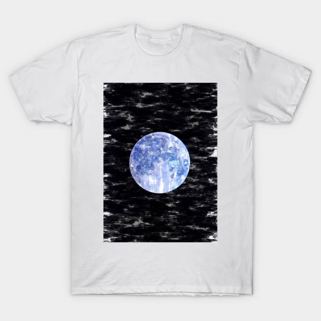 Bright Blue Moon Night Sky. For Moon Lovers. Bright Moon Collection T-Shirt by ColortrixArt